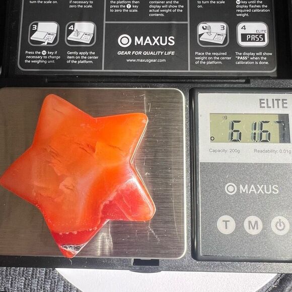 Carnelian Crystal Star Carving (1) - Picture 11 of 11